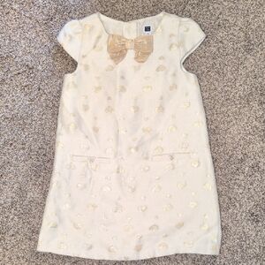 J&J heart gold shift dress sz3